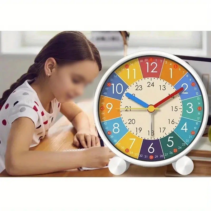 Relógio Despertador de Mesa Infantil Silencioso de Plástico - Imagem 4