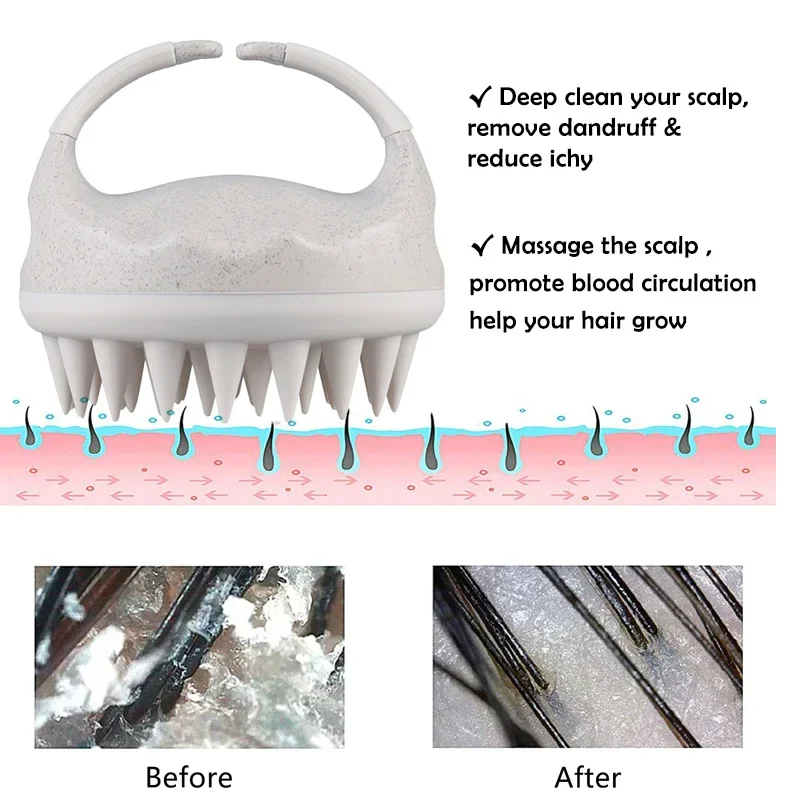 Escova Massageadora de Silicone para Couro Cabeludo - Imagem 4