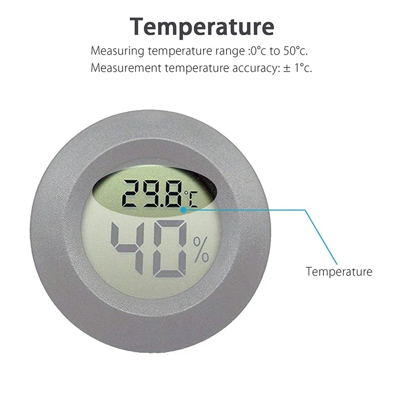 Mini Higrômetro Termômetro Digital LCD para Ambiente Interno - Imagem 2