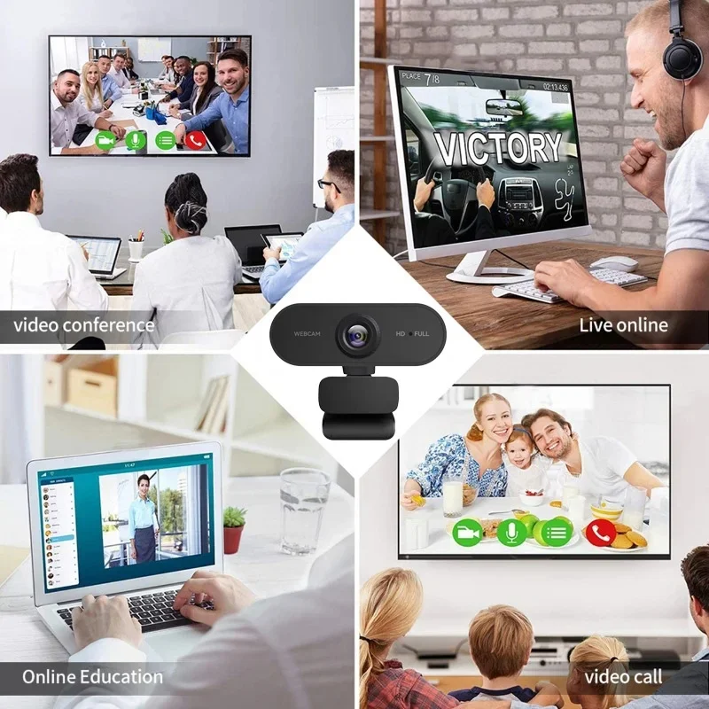 Câmera USB Full HD 1080p com Microfone Rotativo para PC - Imagem 3