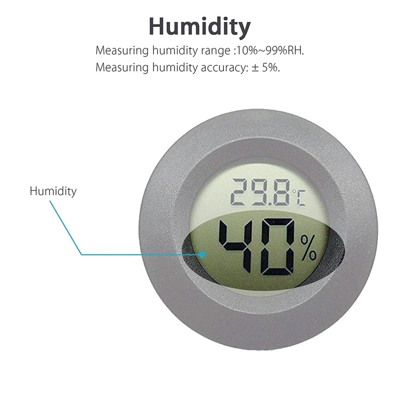 Mini Higrômetro Termômetro Digital LCD para Ambiente Interno - Imagem 3
