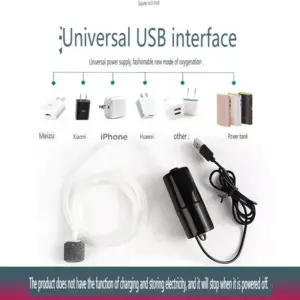 oxigenador usb recarregável para aquário