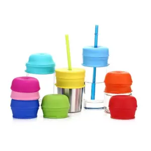 tampa de silicone para copo com canudo