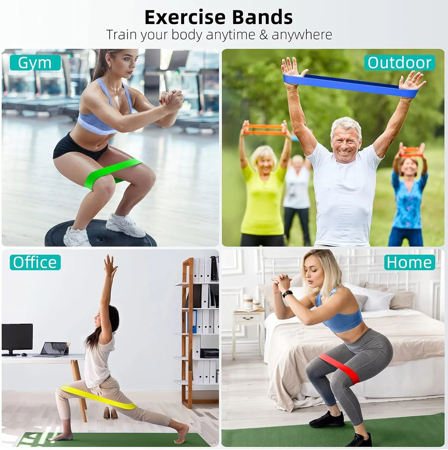 Faixa Elástica TPE para Fitness e Yoga Preta - Imagem 6