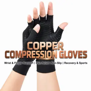 luvas de compressão com cobre sem dedos