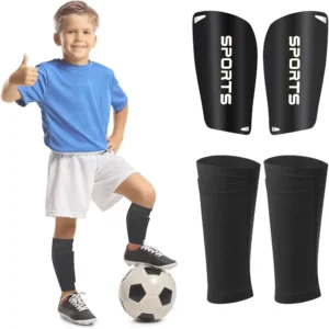 caneleiras de futebol com mangas de compressão