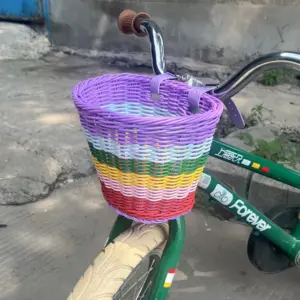 cesta de vime infantil para guidão de bicicleta