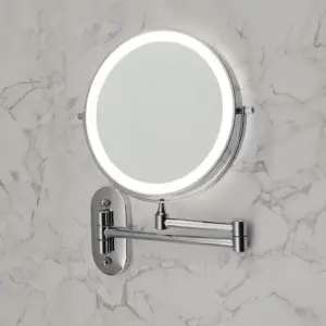 espelho de maquiagem dobrável hd led tricolor usb