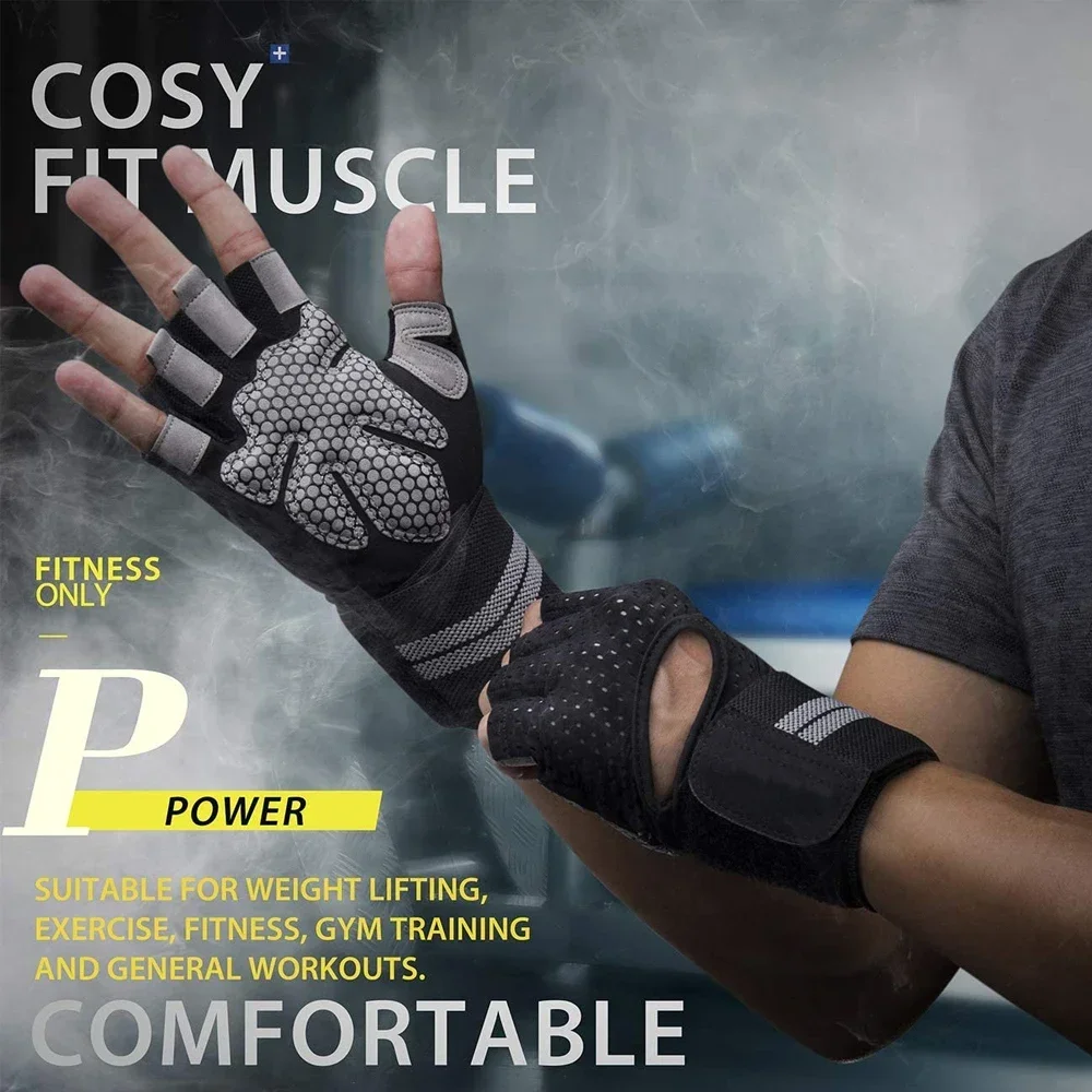 Luvas de Musculação com Suporte de Punho para Treino - Imagem 3