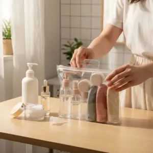 conjunto de frascos de viagem para cosméticos