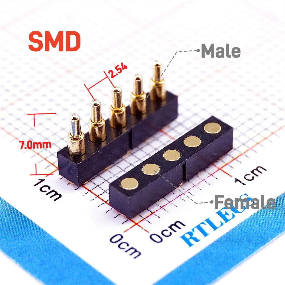 Conector Pogo Pin 7.0mm altura 2.54mm fêmea 3.0mm 10 peças - Imagem 2