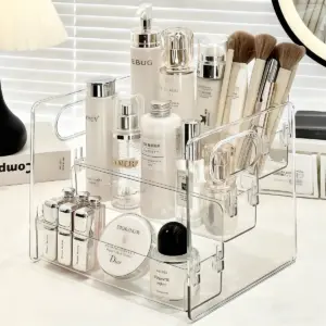 caixa organizadora de cosméticos transparente