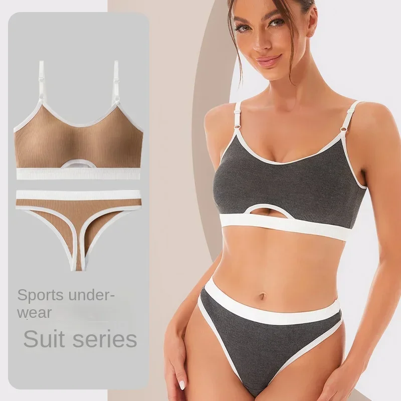 Conjunto Lingerie Sutiã e Calcinha Algodão Oco Azul Céu - Imagem 3