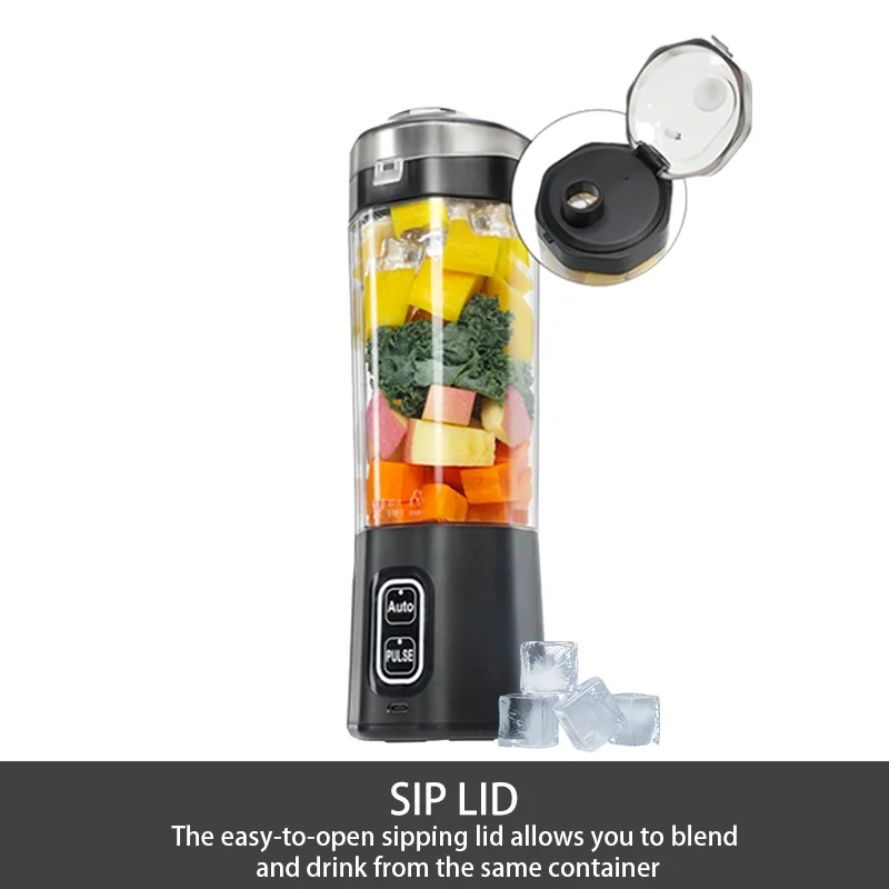 Liquidificador Portátil Elétrico USB 700ml 6 Lâminas Recarregável - Imagem 2