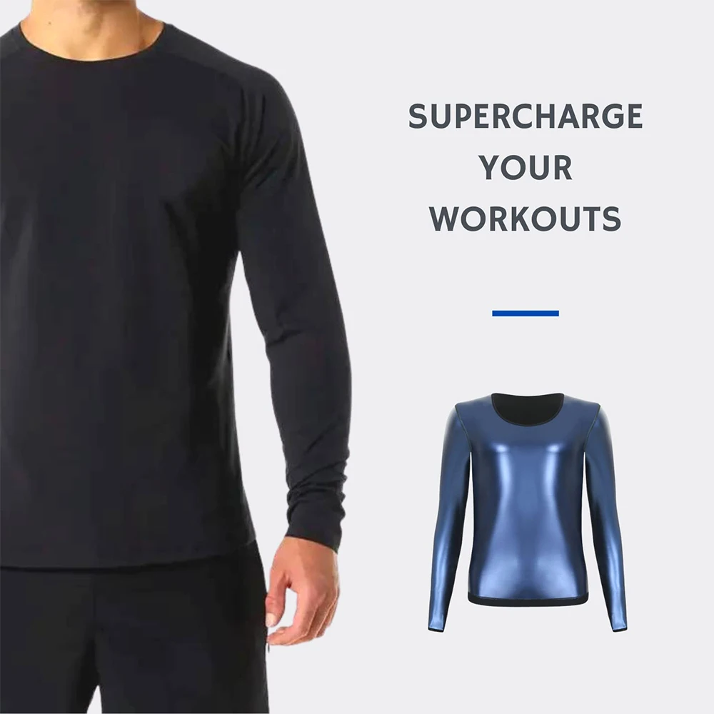 Camisa de sauna masculina de compressão manga longa - Imagem 3
