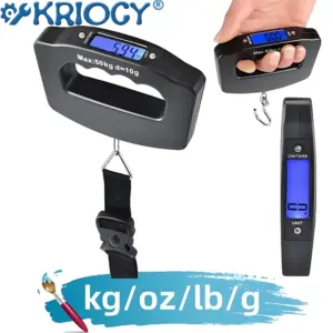 Balança Digital Portátil para Bagagem 50kg Preta