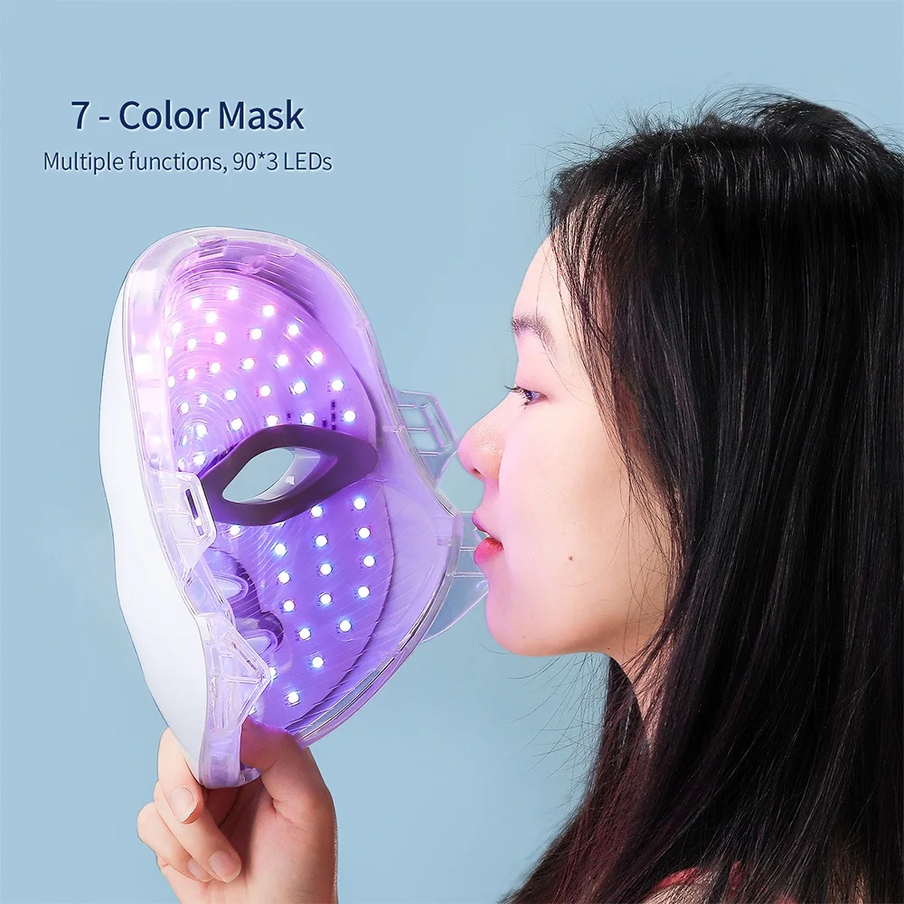 Máscara Facial Led Recarregável Fóton BRANCO - Imagem 3
