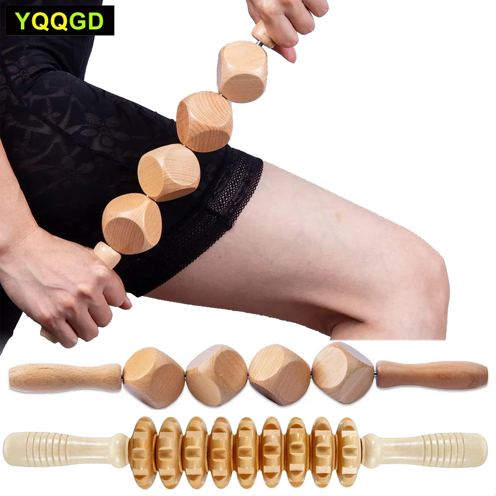 rolo de massagem corporal de madeira