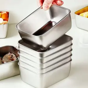 conjunto de potes de aço inoxidável
