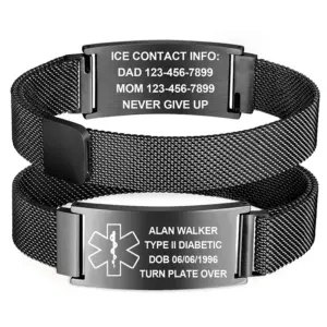 pulseira de identificação médica gravável