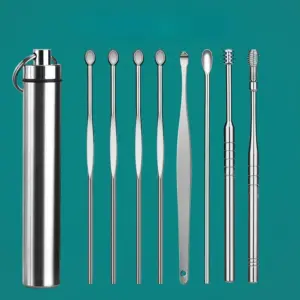 kit limpador de ouvido inox