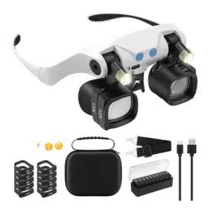 lupa com luz LED para reparos