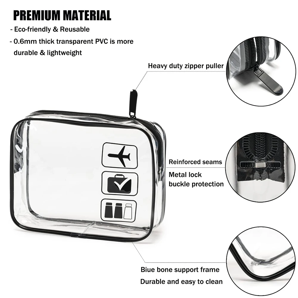 Bolsa Cosmética 3 Peças Transparente para Viagem - Imagem 3