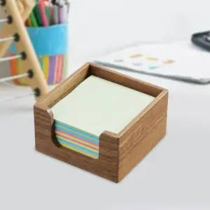suporte dispensador de notas adesivas de madeira