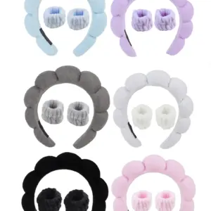 faixa de cabelo spa com pulseiras