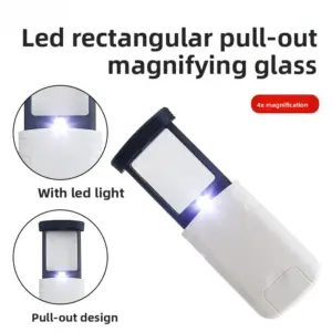 lupa de bolso 4x led