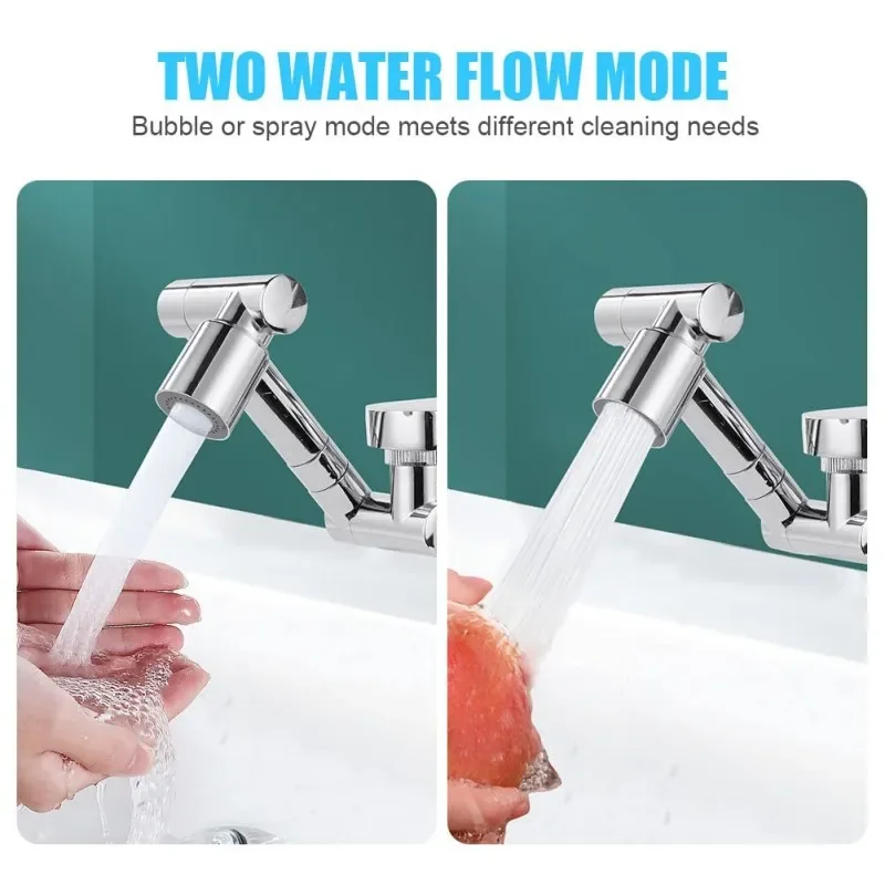 Extensor de Torneira Universal Prata 1080° com 2 Modos de Fluxo - Imagem 4
