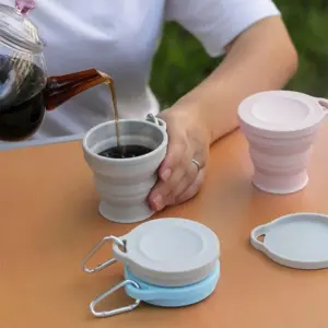 copo dobrável de silicone portátil
