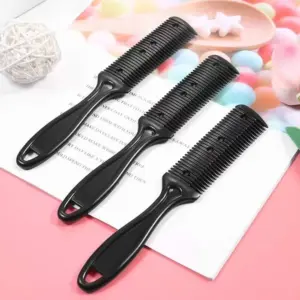 Hair Cutting Comb Brushes with Razor Blades