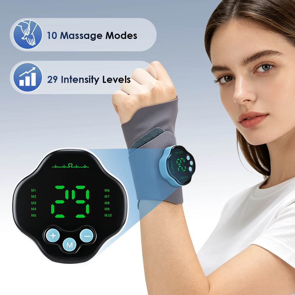 Massageador de Pulso Sem Fio XY-05 Cinza com Microcorrente EMS - Imagem 2