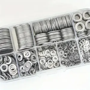 conjunto de arruelas planas aço inoxidável