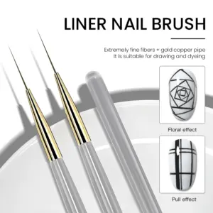 pincel para nail art cabo longo