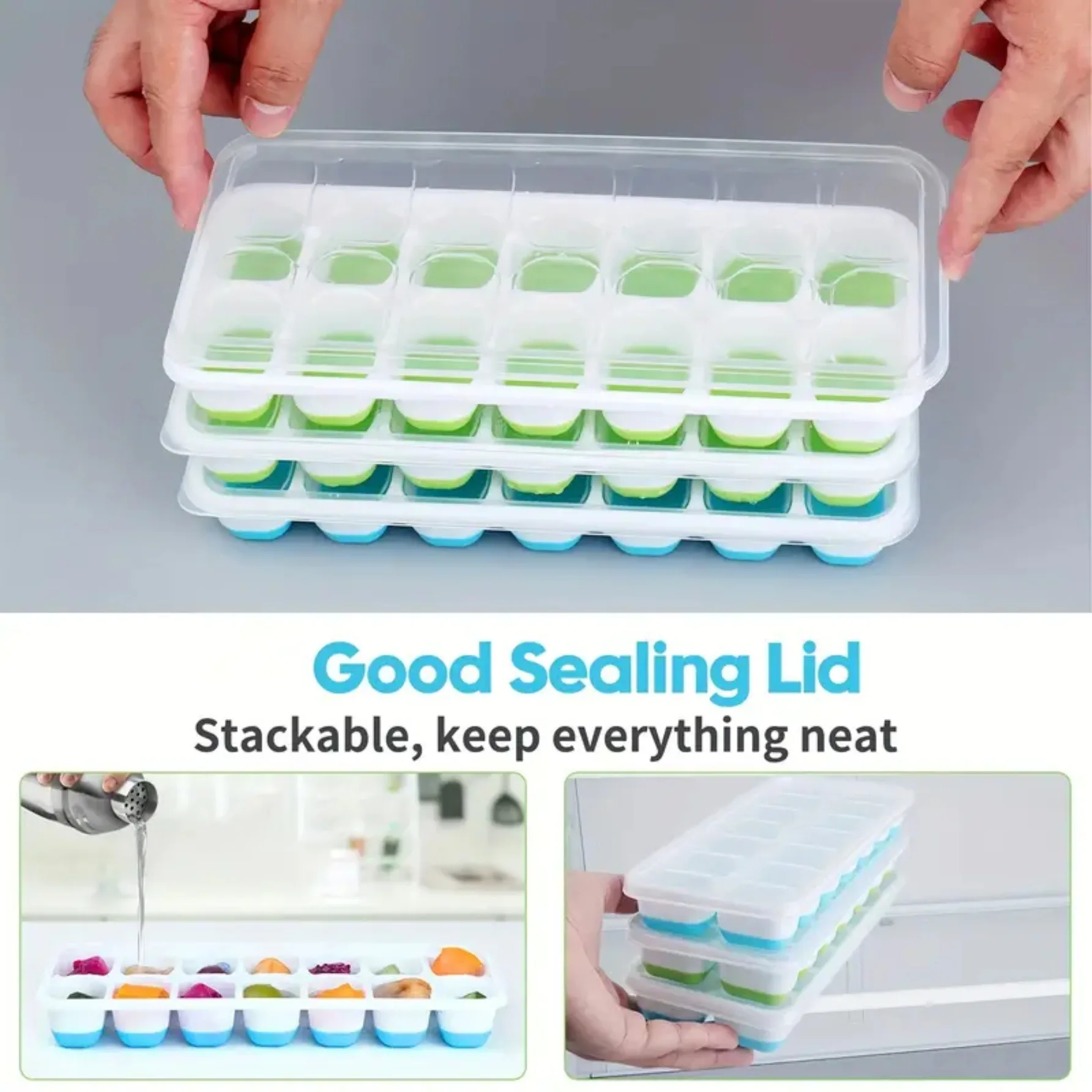 Bandeja de Gelo Silicone 14 Grades Cores Sortidas - Imagem 3