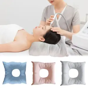 almofada de massagem facial com furo
