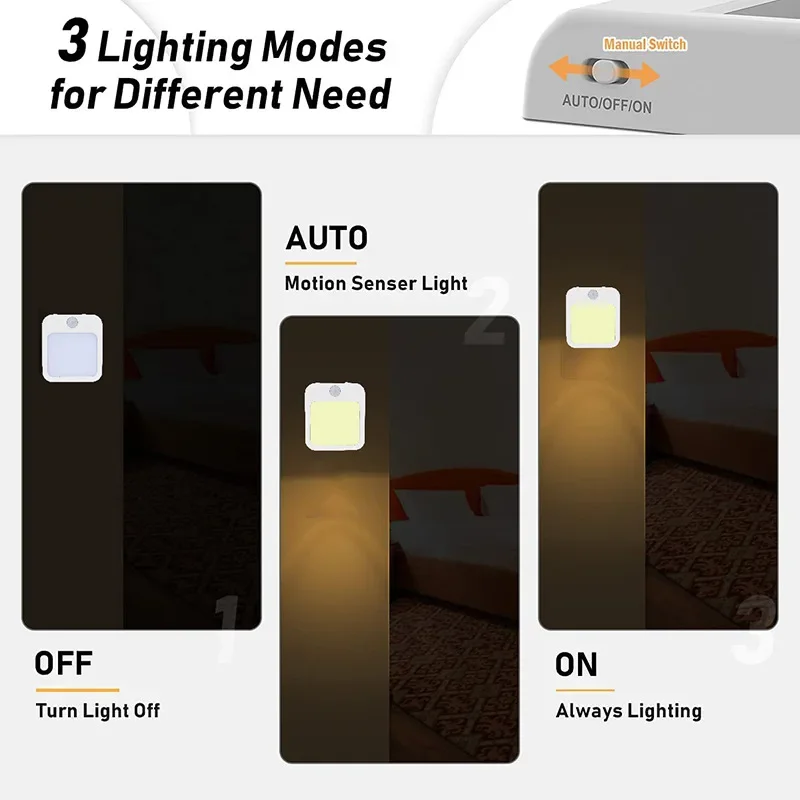 Luz Noturna LED Sensor de Movimento Plugue UE 0,5W - Imagem 5