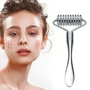 rolo massageador facial aço inoxidável
