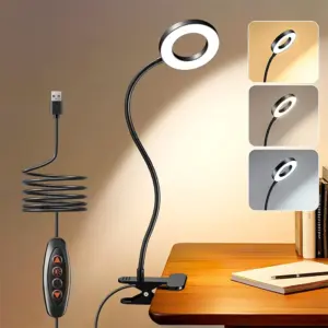 luminária de mesa com clipe usb