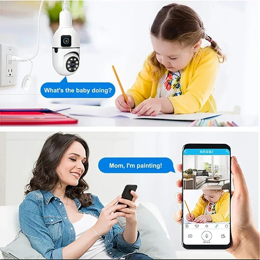 Câmera de Segurança Lâmpada IP Dupla Lente 8MP Wi-Fi V380 Pro - Imagem 3