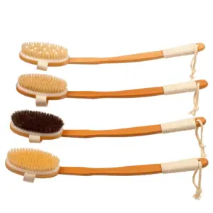 escova de banho de bambu com cerdas de javali