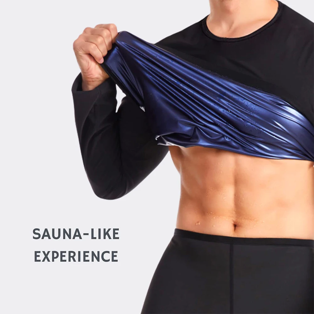 Camisa de sauna masculina de compressão manga longa - Imagem 2