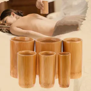 conjunto de ventosas de bambu carbonizado