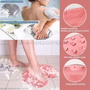 escova de silicone para banho com ventosas
