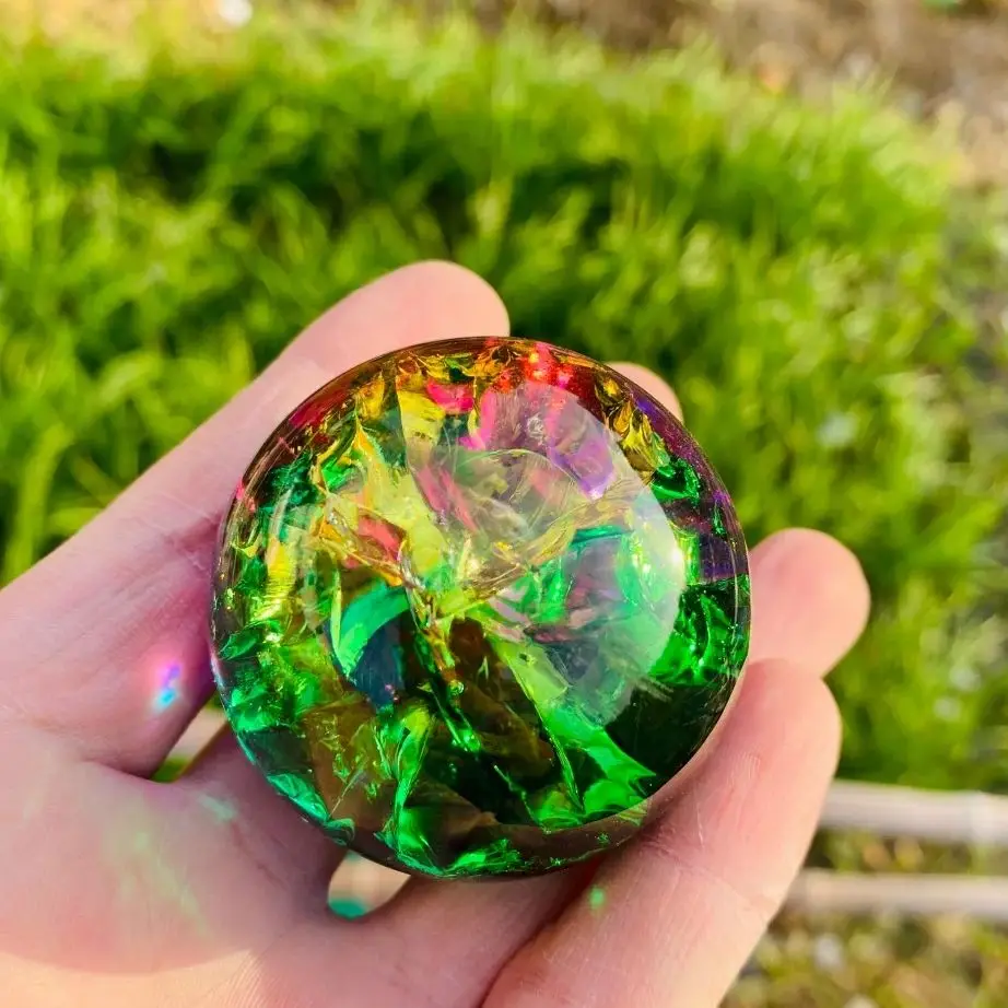Esfera de Vidro Bola de Gelo Colorido Decoração Presente - Imagem 5