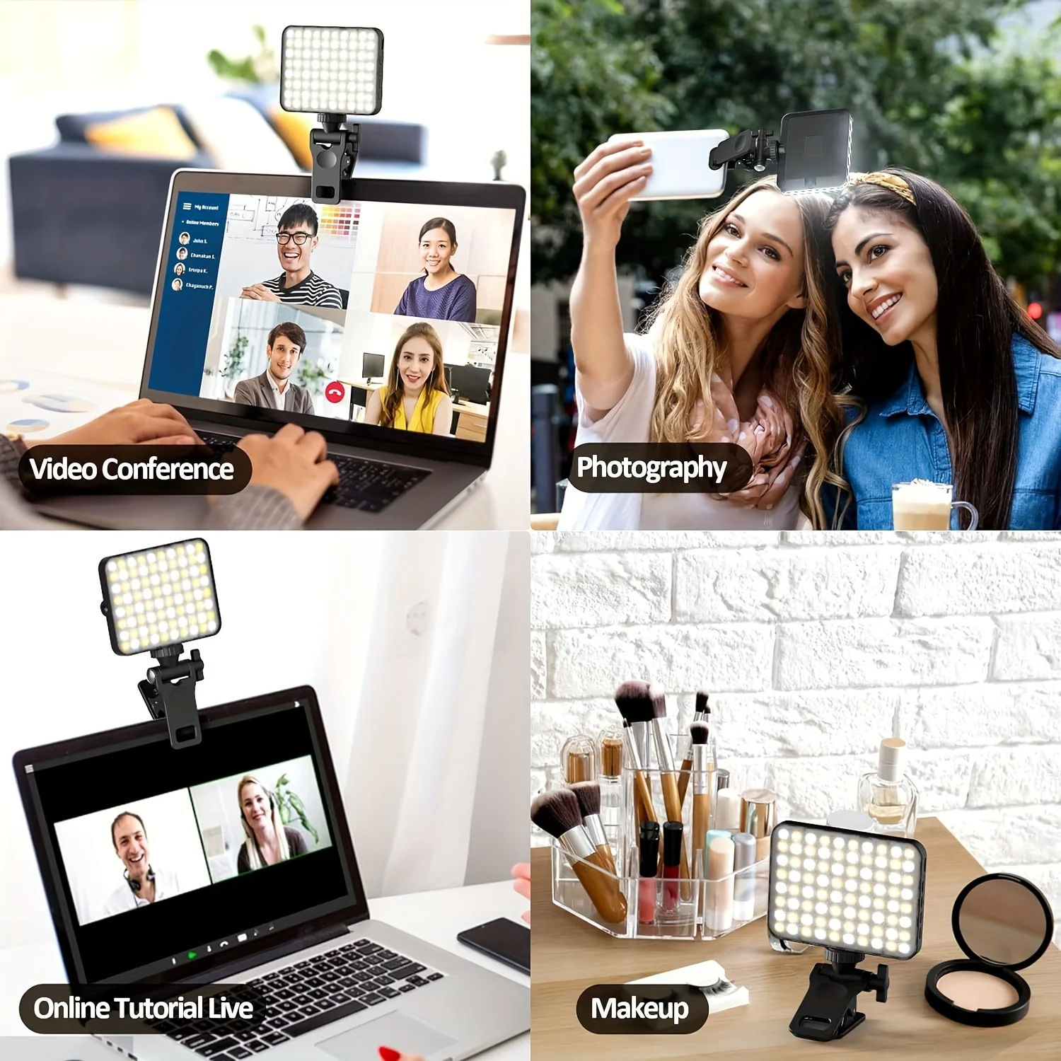 Luz LED Magnética para Selfie Recarregável 120 LEDs 3 Modos - Imagem 3