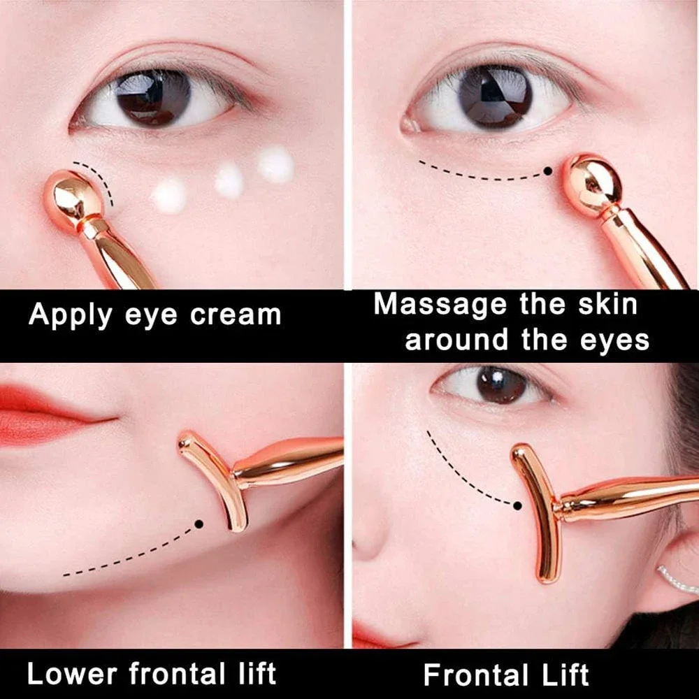 Aplicador de Creme para Olhos de Metal com Massageador Facial - Imagem 5