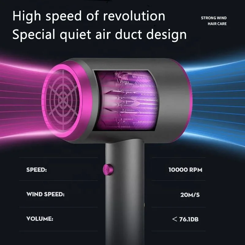 Secador de Cabelo Portátil Turbo de Íons Negativos - Imagem 5